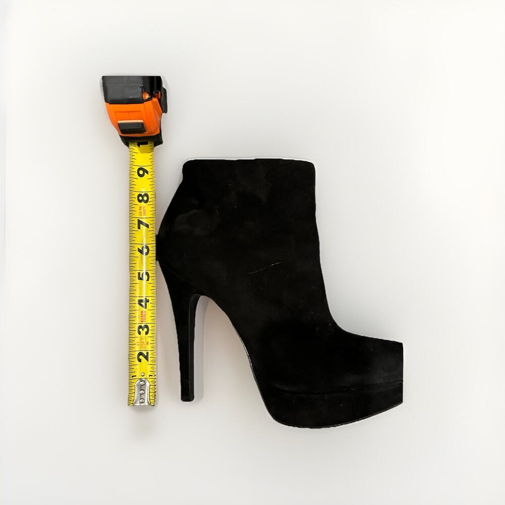 Steve Madden Sharry Black Suede Leather Platform Stiletto Ankle Booties 9 - Picture 6 of 8